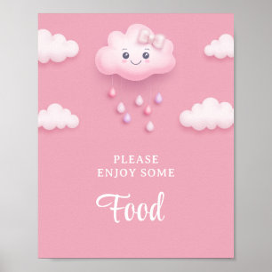 Weich rosa Himmel weiße Flaute Wolke neun Babynahr Poster
