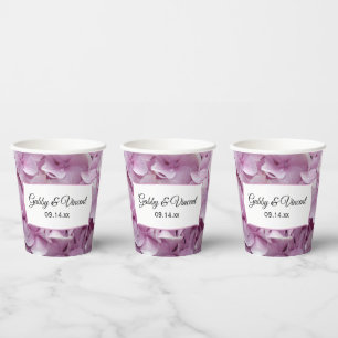 Weich rosa Hydrangeas Hochzeitspapierkästen Pappbecher