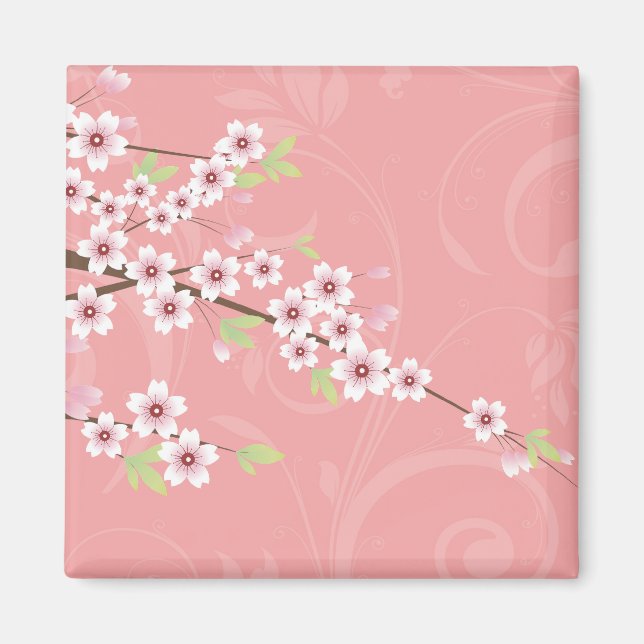 Weich rosa Kirschblossom Magnet (Vorne)