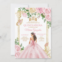 Weich rosa Kronprinzessin Girl Quinceñera 15