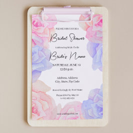 Weich rosa Lila Rose Brautdusche Einladung