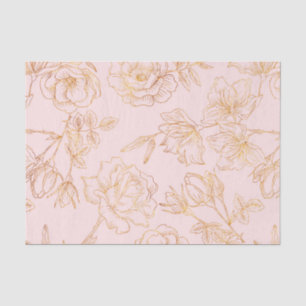 Weich rosa mit goldfarbenen Rose. Seidenpapier