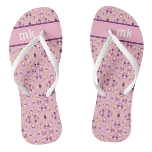 Weich rosa Monogramm-Pair von Flip Flops