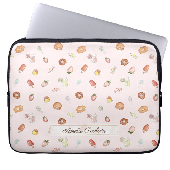 Weich rosa Nachtisch Traum: Farbgebäck Laptopschutzhülle (Vorderseite)