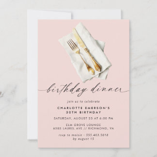 Weich rosa | Niedlich Giro Birthday Dinner Party Einladung