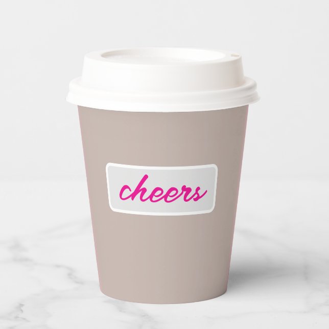 Weich rosa Papier Cup - Perfekt für Bachelorettes Pappbecher (Vorderseite)