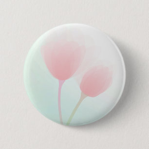 Weich rosa Pastell Tulips Hochzeit Button