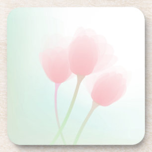 Weich rosa Pastell Tulips Hochzeit Getränkeuntersetzer