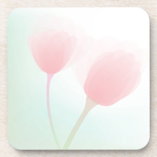 Weich rosa Pastell Tulips Hochzeit Getränkeuntersetzer
