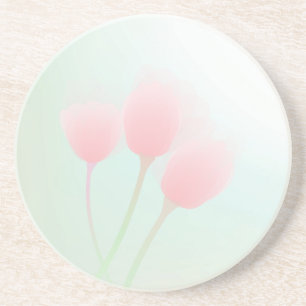 Weich rosa Pastell Tulips Hochzeit Sandstein Untersetzer
