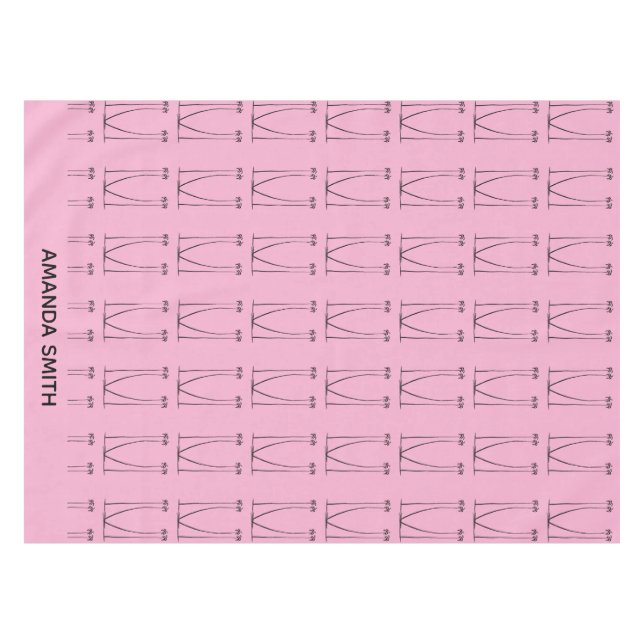 Weich rosa, Personalisiert, Kokospalmen der Silhou Tischdecke (Vorderseite (Horizontal))