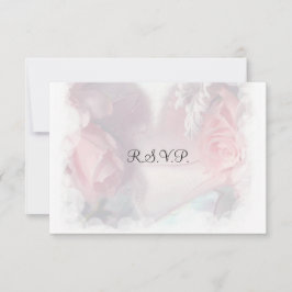Weich rosa Roses Wedding RSVP Karte
