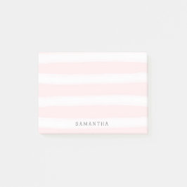 Weich rosa Streifen Wasserfarbe Post-it Klebezettel