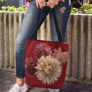 Weich rosa Strohblumen auf Maroon für Mama oder ir Tasche