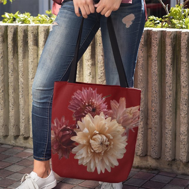 Weich rosa Strohblumen auf Maroon für Mama oder ir Tasche (
)