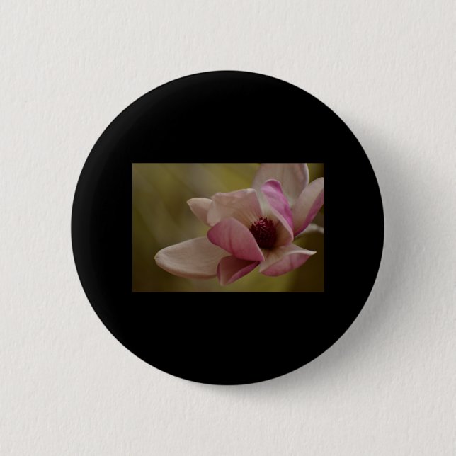 Weich rosa Träume blühen Sticker Button (Vorderseite)