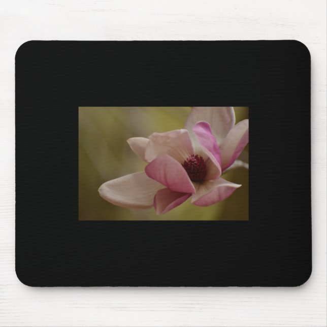 Weich rosa Träume blühen Sticker Mousepad (Vorne)