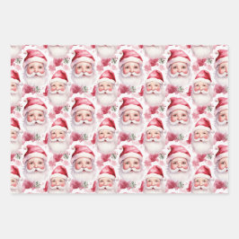 Weich rosa und grüne Weihnachten Geschenkpapier Set