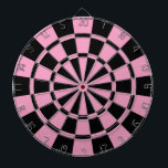 Weich rosa und schwarz dartscheibe<br><div class="desc">Weich rosa und schwarz gestrichene Platine</div>