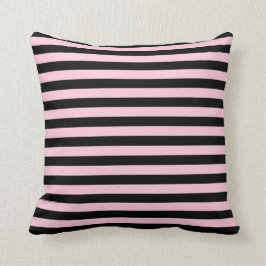 Weich rosa und schwarze Streifen Kissen