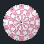 Weich rosa und weiß dartscheibe<br><div class="desc">Weich rosa und weiß gestrichene Tafel</div>
