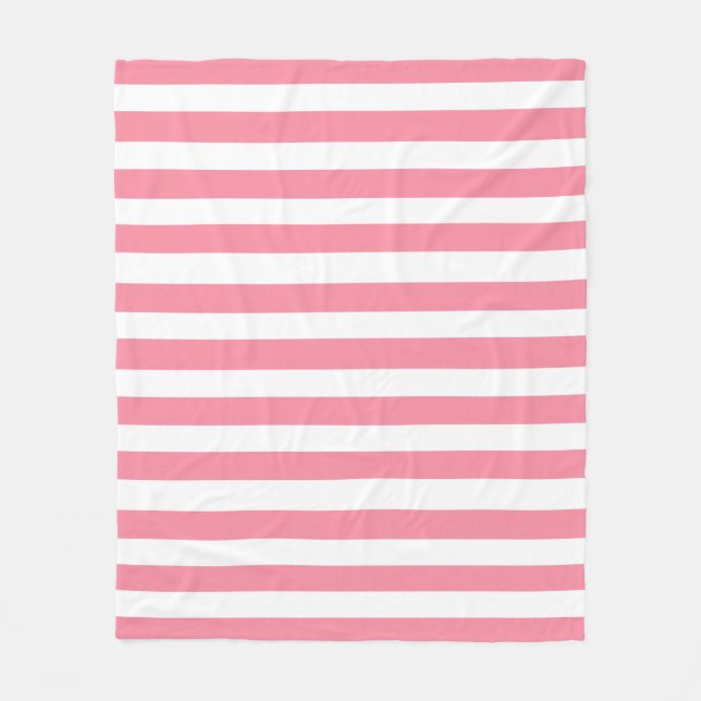 Weich rosa und weiße Streifen Fleecedecke (Vorderseite)