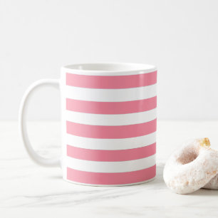 Weich rosa und weiße Streifen Kaffeetasse