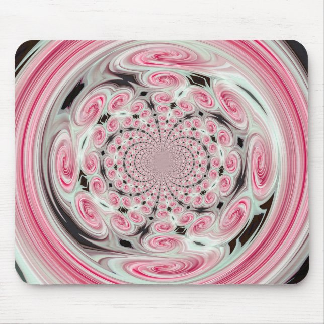 Weich rosa Wolken Swirk Reflektion Mousepad (Vorne)