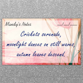 Weich rosa Zartes florales Trendy 10" x 6" Post-it Klebezettel