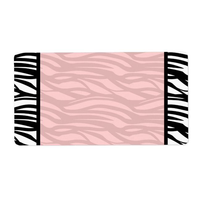 Weich rosa Zebra Blank Labels (Vorne)