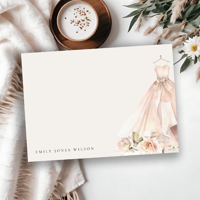 Weich-Rose Bloral Bridal Dress Brautparty Mitteilungskarte (Von Creator hochgeladen)