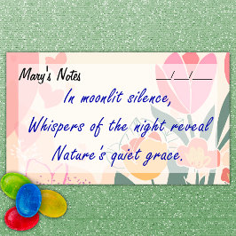 Weich schick, floral, rosa, grün und gelb 10" x 6" post-it klebezettel