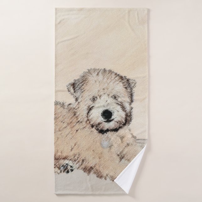 Weich überzogene Drahtgitter Terrier Malerei Origi Badhandtuch Set (Badehandtuch)
