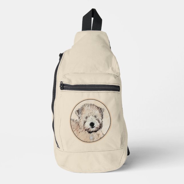 Weich überzogene Drahtgitter Terrier Malerei Origi Crossbody Bag (Vorderseite)