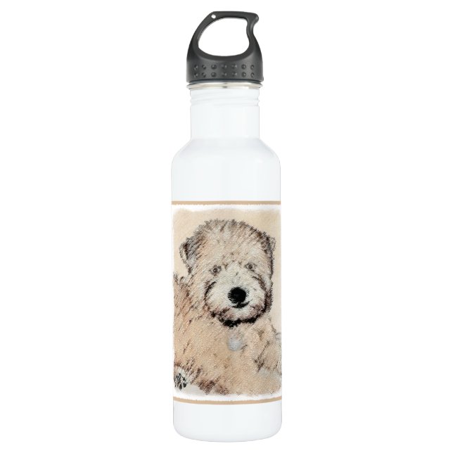 Weich überzogene Drahtgitter Terrier Malerei Origi Edelstahlflasche (Vorderseite)