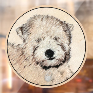 Weich überzogene Drahtgitter Terrier Malerei Origi Fensteraufkleber