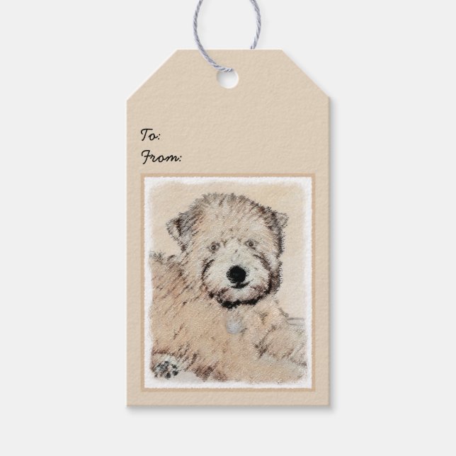 Weich überzogene Drahtgitter Terrier Malerei Origi Geschenkanhänger (Vorderseite)