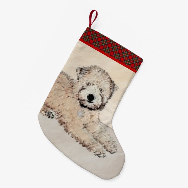 Weich überzogene Drahtgitter Terrier Malerei Origi Kleiner Weihnachtsstrumpf (Vorderansicht (hängend))