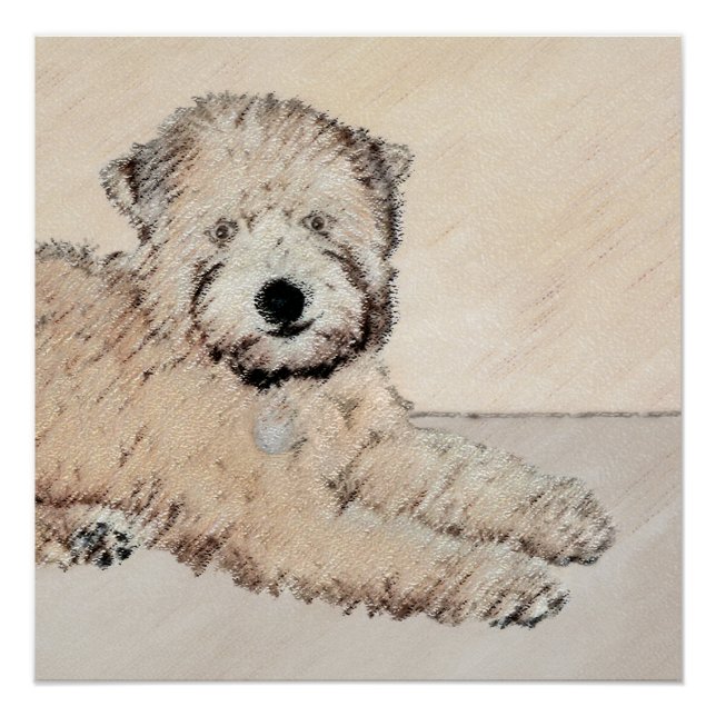 Weich überzogene Drahtgitter Terrier Malerei Origi Poster (Vorderseite)