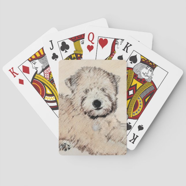 Weich überzogene Drahtgitter Terrier Malerei Origi Spielkarten (Rückseite)