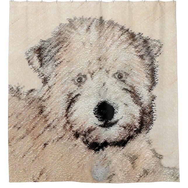 Weich überzogene Rad-Terrier-Welpe-Malerei Hunde K Duschvorhang (Vorderseite)