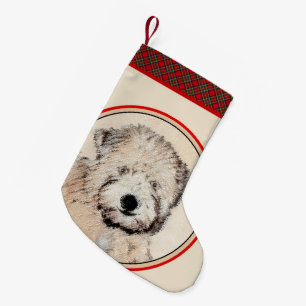 Weich überzogene Rad Terrier Welpenmalerei Hund A Kleiner Weihnachtsstrumpf