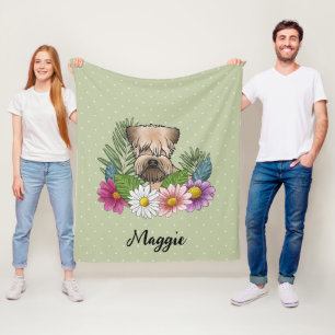 Weich überzogene Radscheibe mit Blume und Namen Fleecedecke