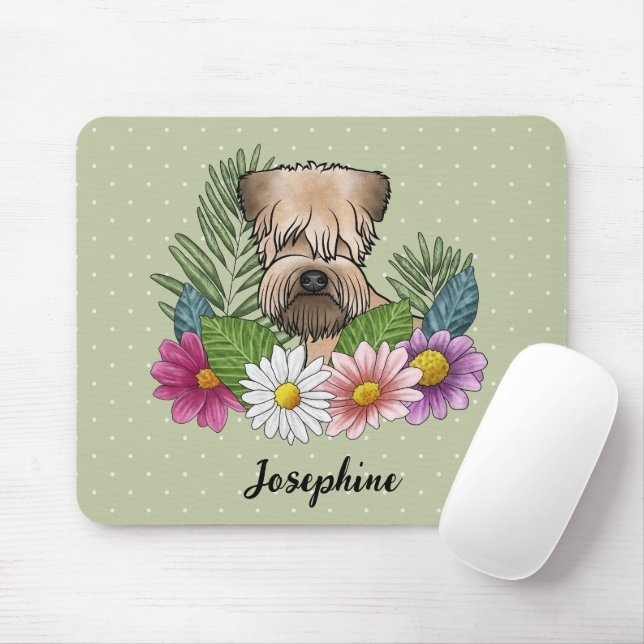 Weich überzogene Radscheibe mit Blume und Namen Mousepad (Mit Mouse)