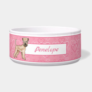 Weich überzogene, rosa Gelenke und Name Napf
