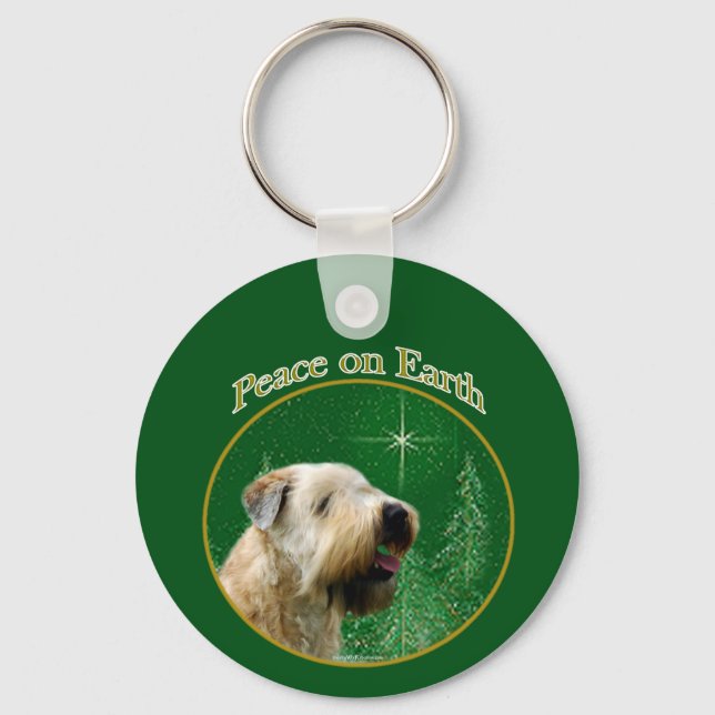 Weich überzogene Scheibe Terrier Peace Schlüsselanhänger (Vorderseite)