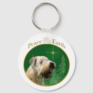 Weich überzogene Scheibe Terrier Peace Schlüsselanhänger