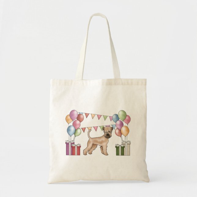 Weich überzogene Wheaten Terrier Bunte Geburtstag Tragetasche (Vorne)