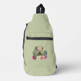 Weich überzogene Wheaten Terrier farbenfrohe Blume Crossbody Bag