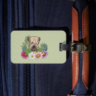 Weich überzogene Wheaten Terrier farbenfrohe Blume Gepäckanhänger